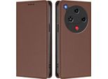 Custodia Per Telefono Cellulare Per Zte Nubia Focus 2, Custodia Magnetica Antiurto In Finto Cuoio Flip Cover Con Supporto Marrone
