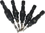 5Pcs Hss Countersink Drill Cone Bit Set 1/4-Inch Hex Shank Taper Drill Per La Lavorazione Del Legno Vite Carpenteria Alesatore Smusso Fresatura