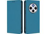 Custodia In Pelle Per Xiaomi Poco M7 5G/C75 4G/Redmi 14C/14R/A4/A3 Pro, Custodia Flip Magnetica In Finto Cuoio Con Supporto Lake Blu