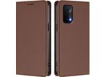Custodia Per Telefono Cellulare Per Oppo A54 5G/Oppo A74 5G, Flip Cover In Finto Cuoio Antiurto Magnetica Con Supporto Marrone