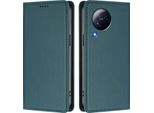 Custodia In Pelle Per Xiaomi Civi 3, Custodia Magnetica In Finto Cuoio Con Supporto Verde