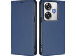 Custodia In Pelle Per Xiaomi Poco F6, Custodia Magnetica In Finto Cuoio Con Supporto Blu Scuro