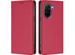 Custodia In Pelle Per Xiaomi Redmi A5 4G, Custodia Magnetica In Finto Cuoio Con Supporto Rosso
