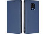 Custodia Per Xiaomi Redmi Note 9S/ 9 Pro/ 9 Pro Max, Flip Cover In Finto Cuoio Antiurto Magnetica Con Supporto Blu Scuro
