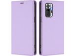 Custodia In Pelle Per Xiaomi Redmi Note 10 Pro/Note 10 Pro Max, Custodia Flip Magnetica In Finto Cuoio Con Supporto Viola Chiaro