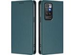 Custodia In Pelle Per Xiaomi Redmi 10 4G, Custodia Magnetica In Finto Cuoio Con Supporto Verde