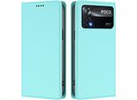 Custodia In Pelle Per Xiaomi Poco X4 Pro 5G, Custodia Flip Magnetica In Finto Cuoio Con Supporto Verde Menta