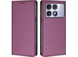 Custodia In Pelle Per Xiaomi Redmi K70 Ultra, Custodia Flip Magnetica In Finto Cuoio Con Supporto Viola