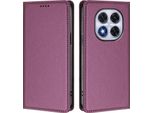 Custodia In Pelle Per Xiaomi Poco X7/Redmi Note 14 Pro 5G/14 Pro+ 5G, Custodia Flip Magnetica In Finto Cuoio Con Supporto Viola