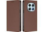 Custodia In Pelle Per Xiaomi Redmi Note 15 4G, Custodia Flip Magnetica In Finto Cuoio Con Supporto Marrone