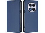 Custodia Per Xiaomi Redmi Note 14 Pro 4G, Custodia Magnetica Antiurto In Finto Cuoio Flip Cover Con Supporto Blu Scuro