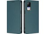 Custodia Per Xiaomi Civi 1S, Flip Cover In Finto Cuoio Antiurto Magnetica Con Supporto Verde