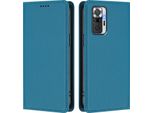 Custodia In Pelle Per Xiaomi Redmi Note 10 Pro/Note 10 Pro Max, Custodia Flip Magnetica In Finto Cuoio Con Supporto Lake Blu