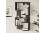 Set Di 2 Mensole Sospese 'Omn' 93 X 24 X 15 Cm Con 4 Ripiani Ciascuna Antracite