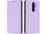 Custodia Per Xiaomi Redmi Note 8 Pro, Custodia Magnetica Antiurto Con Supporto In Finto Cuoio Flip Cover Viola