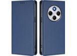 Custodia In Pelle Per Xiaomi Poco M7 5G/C75 4G/Redmi 14C/14R/A4/A3 Pro, Custodia Flip Magnetica In Finto Cuoio Con Supporto Blu Scuro