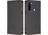 Custodia Per Xiaomi Redmi Note 8, Flip Cover In Finto Cuoio Antiurto E Magnetica Con Supporto Nero