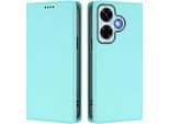 Custodia In Pelle Per Xiaomi Redmi Note 13 4G, Custodia Flip Magnetica In Finto Cuoio Con Supporto Verde Menta