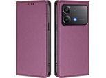 Custodia Per Xiaomi Poco X6 Neo, Custodia Magnetica Antiurto Con Supporto In Finto Cuoio Flip Cover Viola