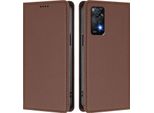 Custodia Per Xiaomi Redmi Note 11 Pro 5G/4G/Note 12 Pro 4G, Flip Cover In Finto Cuoio Antiurto Magnetica Con Supporto Marrone