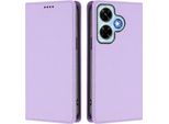 Custodia In Pelle Per Xiaomi Redmi Note 13 4G, Custodia Flip Magnetica In Finto Cuoio Con Supporto Viola Chiaro