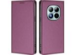 Custodia Per Xiaomi Redmi Note 15 Pro+, Custodia Magnetica Antiurto Con Supporto In Finto Cuoio Flip Cover Viola