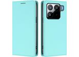 Custodia Per Xiaomi 15S Pro, Flip Cover In Finto Cuoio Antiurto Magnetica Con Supporto Turchese