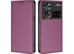 Custodia Per Telefono Cellulare Per Zte Nubia Z60 Ultra, Flip Cover In Finto Cuoio Antiurto Magnetico Con Supporto Viola