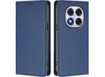 Custodia In Pelle Per Xiaomi Poco X7/Redmi Note 14 Pro 5G/14 Pro+ 5G, Custodia Flip Magnetica In Finto Cuoio Con Supporto Blu Scuro