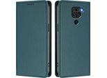 Custodia In Pelle Per Xiaomi Redmi Note 9 4G, Custodia Flip Magnetica In Finto Cuoio Con Supporto Verde
