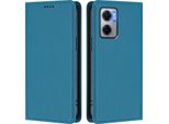 Custodia In Pelle Per Xiaomi Poco M5/M4 5G/Redmi 10 5G, Custodia Flip Magnetica In Finto Cuoio Con Supporto Lake Blu