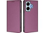 Custodia Per Xiaomi Redmi Note 13 4G, Custodia Magnetica Antiurto Con Supporto In Finto Cuoio Flip Cover Viola