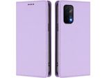 Custodia Per Telefono Cellulare Per Oppo A54 5G/Oppo A74 5G, Flip Cover In Finto Cuoio Antiurto Magnetica Con Supporto Viola