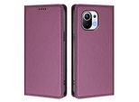 Custodia In Pelle Per Xiaomi Mi 11, Custodia Magnetica In Finto Cuoio Con Supporto Viola