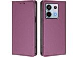 Custodia Per Xiaomi Redmi Note 13 Pro 5G, Flip Cover In Finto Cuoio Antiurto Magnetica Con Supporto Viola