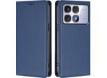 Custodia Per Xiaomi Redmi K70 Ultra, Flip Cover In Finto Cuoio Antiurto Magnetica Con Supporto Blu Scuro