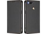 Custodia In Pelle Per Xiaomi Mi A1 (Mi 5X), Flip Case Magnetico In Finto Cuoio Con Supporto Nero