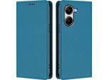 Custodia In Pelle Per Xiaomi Poco X7 Pro, Custodia Flip Magnetica In Finto Cuoio Con Supporto Lake Blu