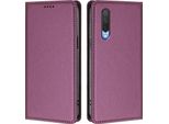 Custodia Per Xiaomi Mi Cc9E / Mi A3, Flip Cover In Finto Cuoio Antiurto Magnetica Con Supporto Viola