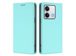 Custodia Per Xiaomi Redmi Note 13 5G, Flip Cover In Finto Cuoio Antiurto Magnetica Con Supporto Turchese