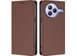 Custodia In Pelle Per Xiaomi Civi 5 Pro, Custodia Flip Magnetica In Finto Cuoio Con Supporto Marrone