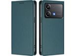 Custodia Per Xiaomi Poco X6 Neo, Flip Cover In Finto Cuoio Antiurto Magnetica Con Supporto Verde
