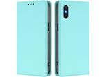 Custodia In Pelle Per Xiaomi Redmi 9A, Custodia Magnetica In Finto Cuoio Flip Con Supporto Verde Menta