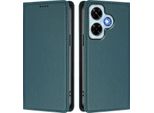 Custodia In Pelle Per Xiaomi Redmi Note 13 4G, Custodia Flip Magnetica In Finto Cuoio Con Supporto Verde
