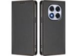 Custodia Per Xiaomi Poco X7/Redmi Note 14 Pro 5G/14 Pro+ 5G, Flip Cover In Finto Cuoio Antiurto Magnetica Con Supporto Nero