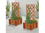 Fioriera Mucola Con Traliccio Fioriera Con Traliccio Ausilio Per Arrampicarsi Vaso Da Fiori Struttura Di Legno Per Arrampicarsi Pergola Da Giardino Ausilio Per Arrampicarsi - Set Brown2Er
