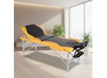 Mucola Lettino Da Massaggio A 3 Zone Panca Da Massaggio Pieghevole Tavolo Cosmetico Tavolo Da Massaggio Tavolo Terapeutico Mobile Struttura In Alluminio - Nero / Giallo