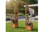 Mucola Traliccio Con Fioriera Traliccio Arco Di Rose Ausilio Per Fioriere Colonna Di Rose Arco Di Legno Pergola Rampicante - Marrone