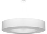 Lampadario Saturno 90 Bianco 8Xe27 15W Tessuto/Pvc/Acciaio 112X90X90Cm Sollux Lighting