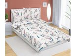 Biancheria Da Letto In Cotone - Beige, Blu - 140X200, 70X90